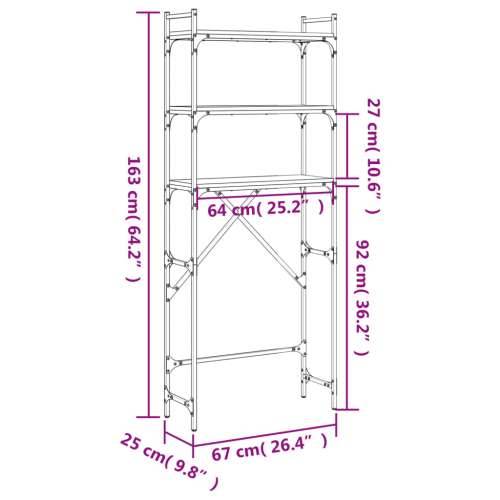 Polica za perilicu rublja crne 67x25x163 cm drvena - Crna 1 Cijena