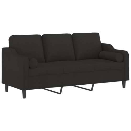 Trosjed s ukrasnim jastucima crni 180 cm od tkanine - Crna 180 cm Cijena