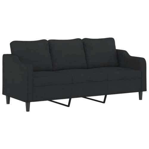Trosjed s ukrasnim jastucima crni 180 cm od tkanine - Crna 180 cm Cijena
