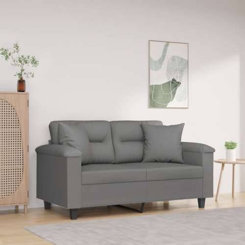 Dvosjed s jastucima tamnosivi 120 cm od mikrovlakana - Tamno siva 120 cm Cijena