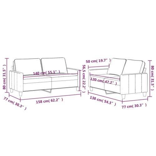 2-dijelni set sofa s jastucima žuti baršunasti - Žuta s jastučićima Cijena