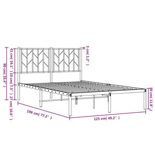 Metalni okvir za krevet s uzglavljem crni 120x190 cm - Crna 120 x 190 cm s uzglavljem Cijena