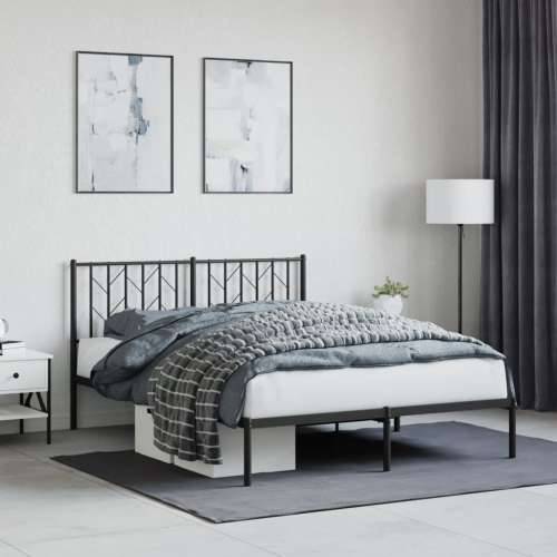 Metalni okvir za krevet s uzglavljem crni 135x190 cm - Crna 135 x 190 cm s uzglavljem Cijena
