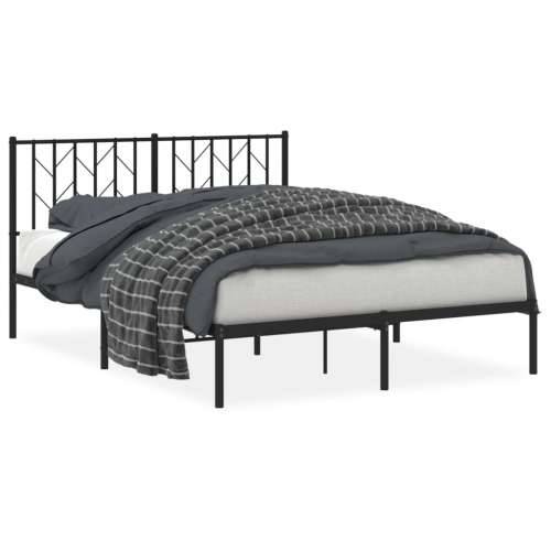 Metalni okvir za krevet s uzglavljem crni 135x190 cm - Crna 135 x 190 cm s uzglavljem Cijena