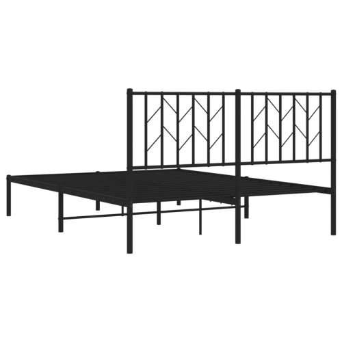 Metalni okvir za krevet s uzglavljem crni 135x190 cm - Crna 135 x 190 cm s uzglavljem Cijena