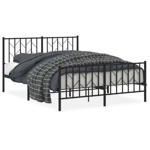 Metalni okvir kreveta uzglavlje i podnožje crni 140x190 cm - Crna 140 x 190 cm s uzglavljem i podnožjem Cijena