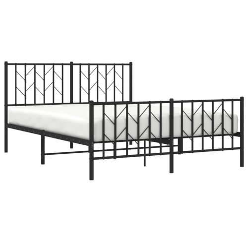 Metalni okvir kreveta uzglavlje i podnožje crni 140x190 cm - Crna 140 x 190 cm s uzglavljem i podnožjem Cijena