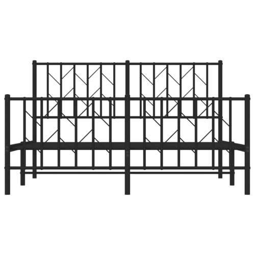 Metalni okvir kreveta uzglavlje i podnožje crni 140x190 cm - Crna 140 x 190 cm s uzglavljem i podnožjem Cijena