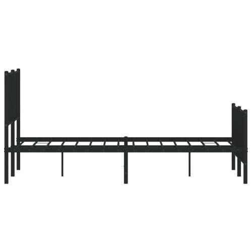 Metalni okvir kreveta uzglavlje i podnožje crni 140x190 cm - Crna 140 x 190 cm s uzglavljem i podnožjem Cijena