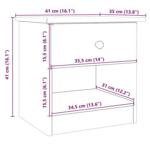 Ormarić za cipele ALTA bijeli 41x35x41 cm od masivne borovine - Bijela 1 1 ladicom Cijena