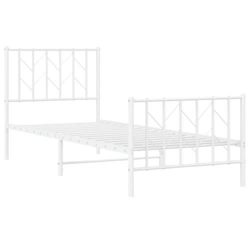 Metalni okvir kreveta s uzglavljem i podnožjem bijeli 80x200 cm - Bijela 80 x 200 cm s uzglavljem i podnožjem Cijena