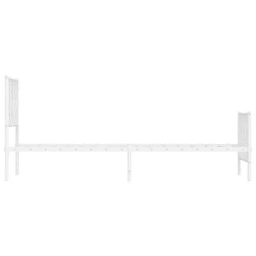 Metalni okvir kreveta s uzglavljem i podnožjem bijeli 80x200 cm - Bijela 80 x 200 cm s uzglavljem i podnožjem Cijena