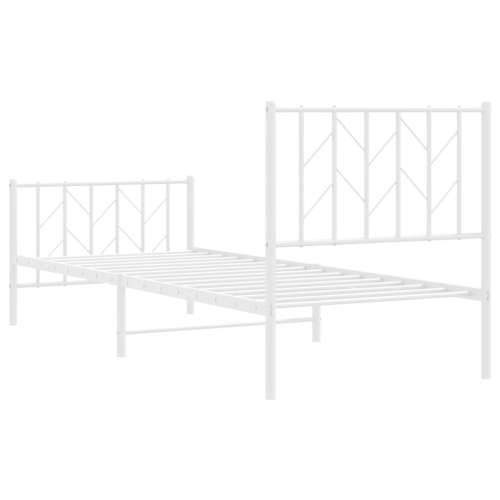 Metalni okvir kreveta s uzglavljem i podnožjem bijeli 80x200 cm - Bijela 80 x 200 cm s uzglavljem i podnožjem Cijena