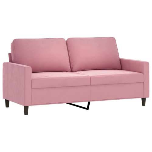 2-dijelni set sofa s jastucima ružičasti baršunasti - Ružičasta s jastučićima Cijena