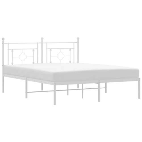 Metalni okvir za krevet s uzglavljem bijeli 150x200 cm - Bijela 150 x 200 cm s uzglavljem Cijena