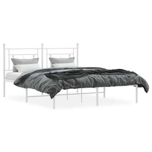 Metalni okvir za krevet s uzglavljem bijeli 150x200 cm - Bijela 150 x 200 cm s uzglavljem Cijena