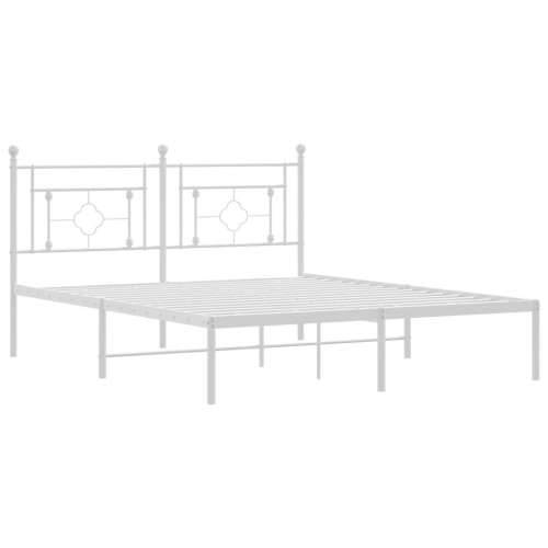 Metalni okvir za krevet s uzglavljem bijeli 150x200 cm - Bijela 150 x 200 cm s uzglavljem Cijena
