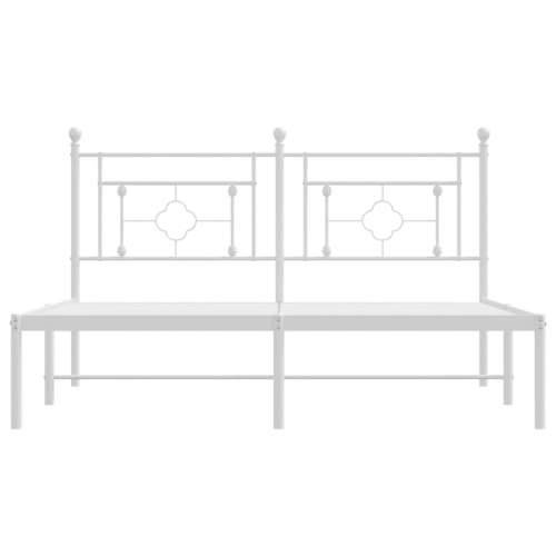 Metalni okvir za krevet s uzglavljem bijeli 150x200 cm - Bijela 150 x 200 cm s uzglavljem Cijena