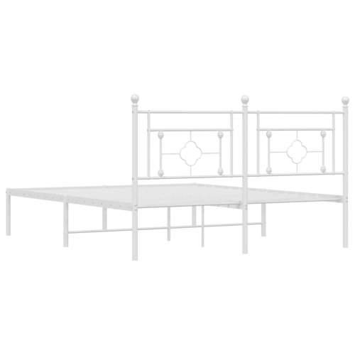 Metalni okvir za krevet s uzglavljem bijeli 150x200 cm - Bijela 150 x 200 cm s uzglavljem Cijena