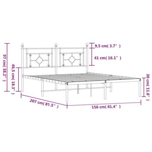 Metalni okvir za krevet s uzglavljem bijeli 150x200 cm - Bijela 150 x 200 cm s uzglavljem Cijena