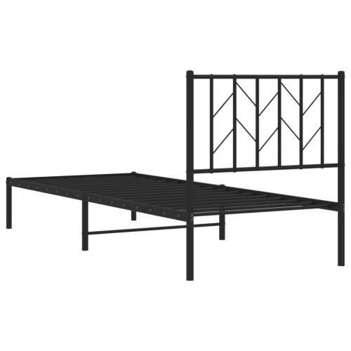 Metalni okvir za krevet s uzglavljem crni 80x200 cm Crna 80 x 200 cm s uzglavljem Cijena