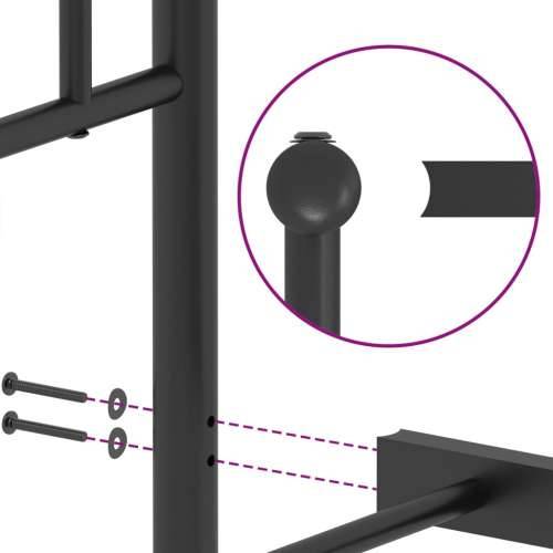Metalni okvir za krevet s uzglavljem crni 80x200 cm Crna 80 x 200 cm s uzglavljem Cijena