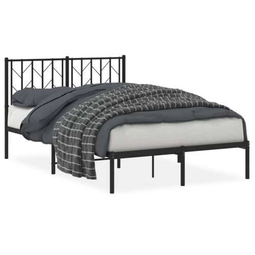 Metalni okvir za krevet s uzglavljem crni 120x200 cm - Crna 120 x 200 cm s uzglavljem Cijena