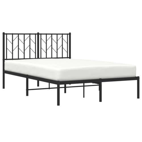 Metalni okvir za krevet s uzglavljem crni 120x200 cm - Crna 120 x 200 cm s uzglavljem Cijena