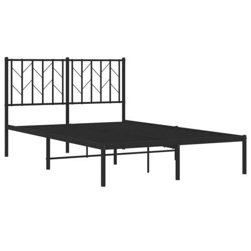 Metalni okvir za krevet s uzglavljem crni 120x200 cm - Crna 120 x 200 cm s uzglavljem Cijena