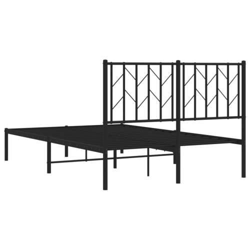 Metalni okvir za krevet s uzglavljem crni 120x200 cm - Crna 120 x 200 cm s uzglavljem Cijena