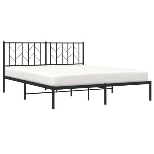 Metalni okvir za krevet s uzglavljem crni 160x200 cm - Crna 160 x 200 cm s uzglavljem Cijena