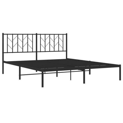 Metalni okvir za krevet s uzglavljem crni 160x200 cm - Crna 160 x 200 cm s uzglavljem Cijena