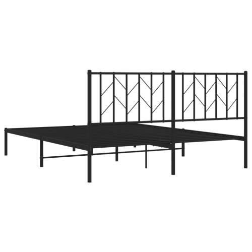 Metalni okvir za krevet s uzglavljem crni 160x200 cm - Crna 160 x 200 cm s uzglavljem Cijena