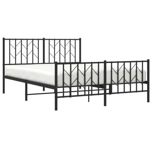 Metalni okvir kreveta uzglavlje i podnožje crni 135x190 cm Crna 135 x 190 cm s uzglavljem i podnožjem Cijena
