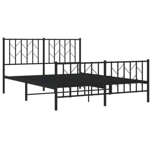 Metalni okvir kreveta uzglavlje i podnožje crni 135x190 cm Crna 135 x 190 cm s uzglavljem i podnožjem Cijena