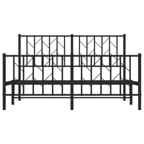 Metalni okvir kreveta uzglavlje i podnožje crni 135x190 cm Crna 135 x 190 cm s uzglavljem i podnožjem Cijena