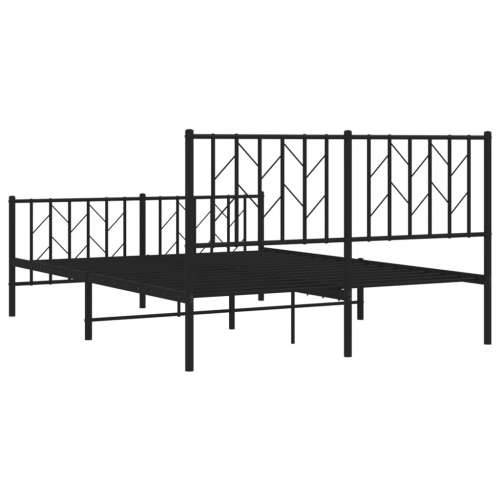 Metalni okvir kreveta uzglavlje i podnožje crni 135x190 cm Crna 135 x 190 cm s uzglavljem i podnožjem Cijena