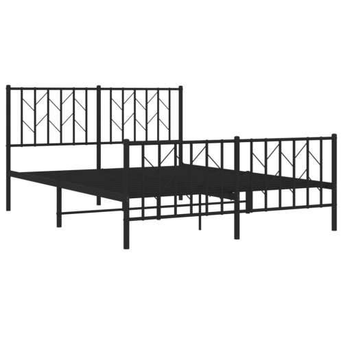 Metalni okvir kreveta uzglavlje i podnožje crni 140x200 cm - Crna 140 x 200 cm s uzglavljem i podnožjem Cijena