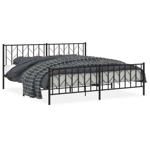 Metalni okvir kreveta uzglavlje i podnožje crni 193x203 cm - Crna 193 x 203 cm s uzglavljem i podnožjem Cijena