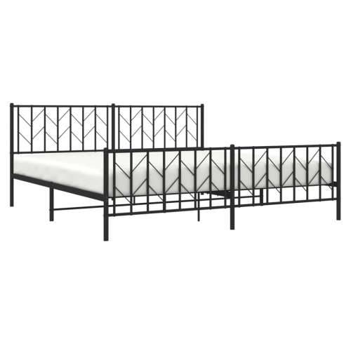 Metalni okvir kreveta uzglavlje i podnožje crni 193x203 cm - Crna 193 x 203 cm s uzglavljem i podnožjem Cijena