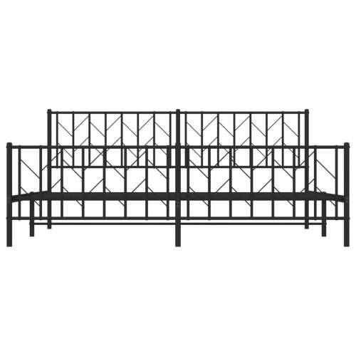 Metalni okvir kreveta uzglavlje i podnožje crni 193x203 cm - Crna 193 x 203 cm s uzglavljem i podnožjem Cijena