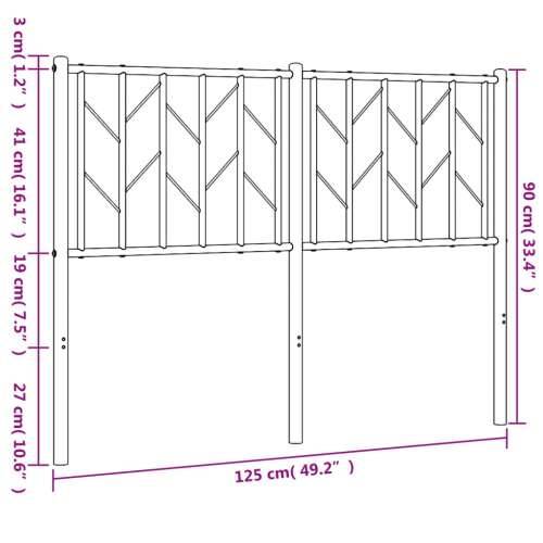 Metalno uzglavlje crno 120 cm - Crna 120 cm 1 Cijena