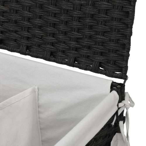 Košara za rublje s kotačima crna 60 x 35 x 60,5 cm od ratana - Crna 1 Cijena