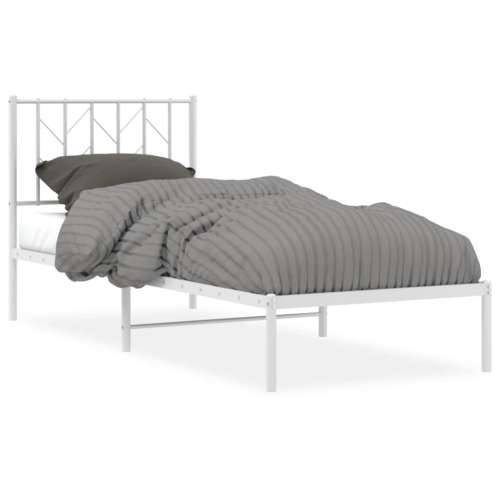 Metalni okvir za krevet s uzglavljem bijeli 80x200 cm - Bijela 80 x 200 cm s uzglavljem Cijena