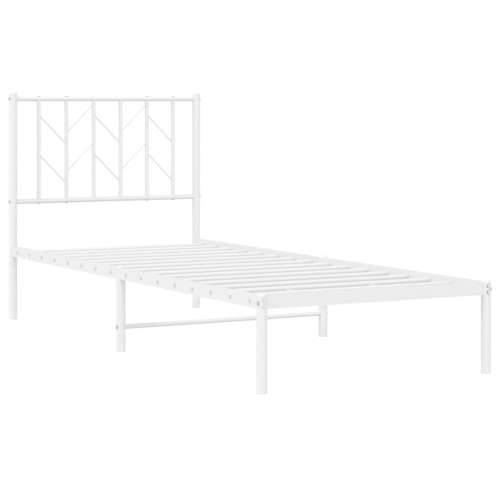 Metalni okvir za krevet s uzglavljem bijeli 80x200 cm - Bijela 80 x 200 cm s uzglavljem Cijena