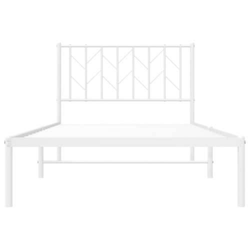 Metalni okvir za krevet s uzglavljem bijeli 100x190 cm - Bijela 100 x 190 cm s uzglavljem Cijena