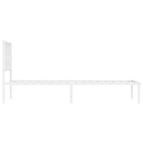 Metalni okvir za krevet s uzglavljem bijeli 100x190 cm - Bijela 100 x 190 cm s uzglavljem Cijena