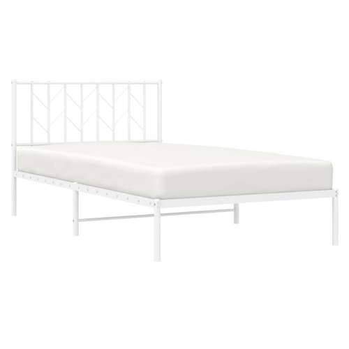 Metalni okvir za krevet s uzglavljem bijeli 107x203 cm - Bijela 107 x 203 cm s uzglavljem Cijena