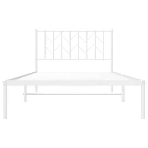 Metalni okvir za krevet s uzglavljem bijeli 107x203 cm - Bijela 107 x 203 cm s uzglavljem Cijena