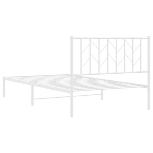 Metalni okvir za krevet s uzglavljem bijeli 107x203 cm - Bijela 107 x 203 cm s uzglavljem Cijena